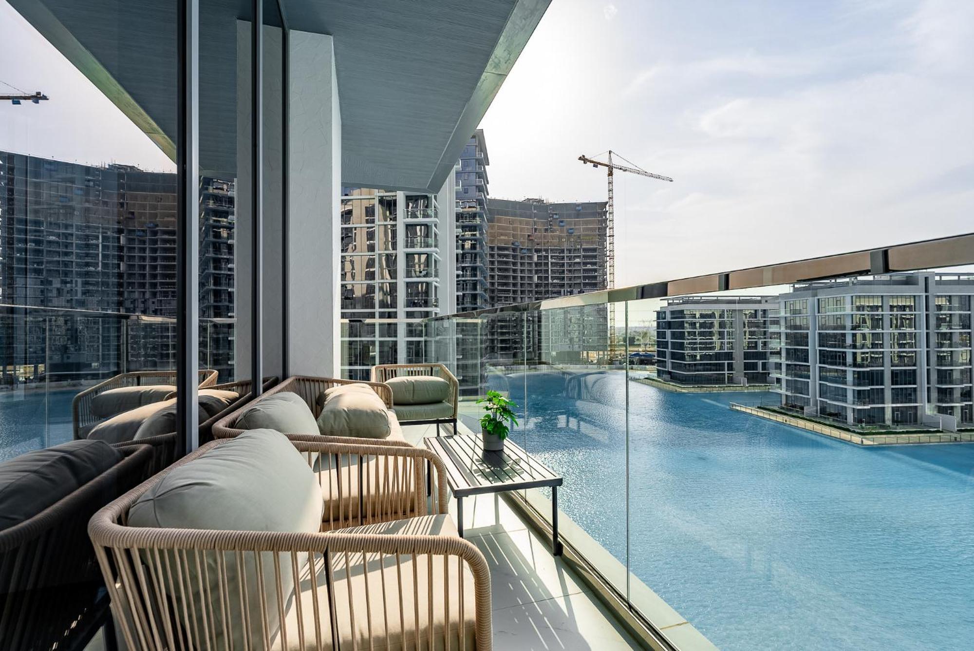 3Bdr With Maid Room I District One I Lagoons View Dubai Ngoại thất bức ảnh